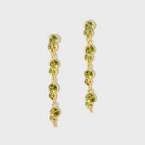 Chakra Peridot Gold Bezel Drop Earrings