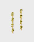 Chakra Peridot Gold Bezel Drop Earrings