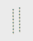 Chakra Blue Topaz Gold Bezel Drop Earrings