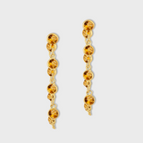 Chakra Yellow Sapphire Gold Bezel Drop Earrings