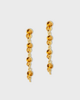 Chakra Citrine Gold Bezel Drop Earrings