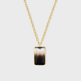 Jumbo Smoky Quartz Citrine Gold Bezel Long Necklace