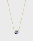 Chakra Blue Sapphire Diamond Halo Necklace