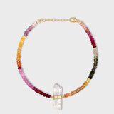 Arizona Dark Rainbow Sapphire Crystal Quartz Charm Bracelet