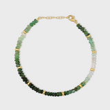 Men's Arizona Ombre Emerald Mini Gold Bead Bracelet