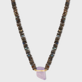 Aurora Labradorite Lavender Moonstone Charm Necklace