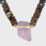 Aurora Labradorite Lavender Moonstone Charm Necklace