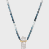 Arizona Moss Aquamarine Crystal Quartz Necklace