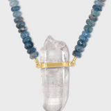 Arizona Moss Aquamarine Crystal Quartz Necklace