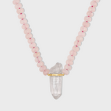 Oracle Rose Quartz Crystal Quartz Charm Necklace