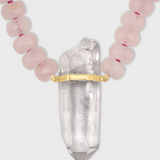 Oracle Rose Quartz Crystal Quartz Charm Necklace