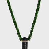 Aurora Chrome Diopside Black Tourmaline Diamond Bar Charm Necklace