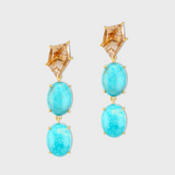 Nevada Mona Lisa Turquoise Rutilated Quartz Earrings