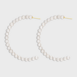 Ocean Large Pearl Hoop Earrings