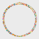 Soleil Rainbow Pebble Opal Long Necklace