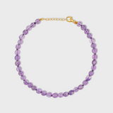 Men's Birthstone  February Amethyst Sphere Bracelet