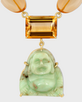 Happy Buddha Chrysoprase Jumbo Citrine Necklace