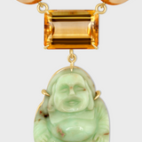 Happy Buddha Chrysoprase Jumbo Citrine Necklace