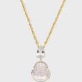 Happy Buddha Jumbo Crystal Quartz Necklace