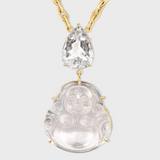 Happy Buddha Jumbo Crystal Quartz Necklace