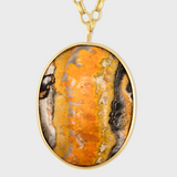 Treasure Bumble Bee Jasper Long Pendant Necklace