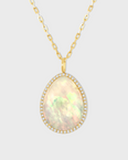 Chakra Opal Diamond Halo Necklace