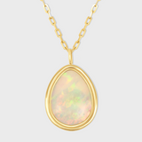 Chakra Opal Diamond Halo Necklace