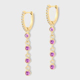 Pinnk Sapphire Diamond Pave Earrings