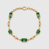Green Tourmaline Diamond Bracelet