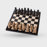 Fossil and Black Onyx Chess Set