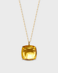 Chakra Citrine Large Cushion Cut Gemstone Necklace