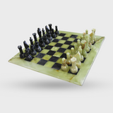 Green and Black Onyx Chess Set