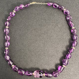 Amethyst Dragon Gold Bead Necklace