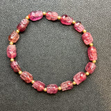 Pink Tourmaline Carved Dragon Bracelet