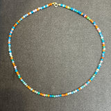 Blue Multi Opal Mini Sphere Necklace