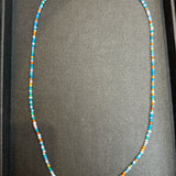 Blue Multi Opal Mini Sphere Double Long Necklace