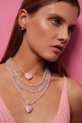 Aurora Rhodochrosite Heart Diamond Necklace