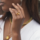 Citrine Double Gemstone Ring