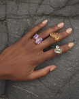 Chakra Amethyst Double Gemstone Ring