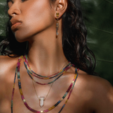 Arizona Dark Rainbow Sapphire Double Long Necklace