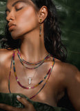 Arizona Jumbo Rainbow Sapphire Gold Bead Necklace