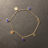 Lapis Inlay Gold Chain Bracelet