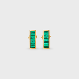 Marquet Malachite Gold Bar Earrings