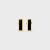 Marquet Onyx Gold Bar Earrings