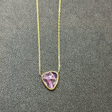 Fluorite Gold Bezel Necklace