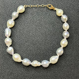 Small Grey White Baroque Pearl Bracelet