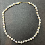 Small Grey And White Baroque Pearl Necklace
