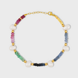 Arizona Dark Rainbow Sapphire Pearl Bracelet