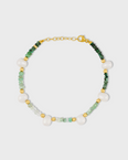 Arizona Ombre Emerald Pearl Gold Bead Bracelet