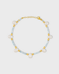 Arizona Aquamarine Pearl Gold Bead Bracelet